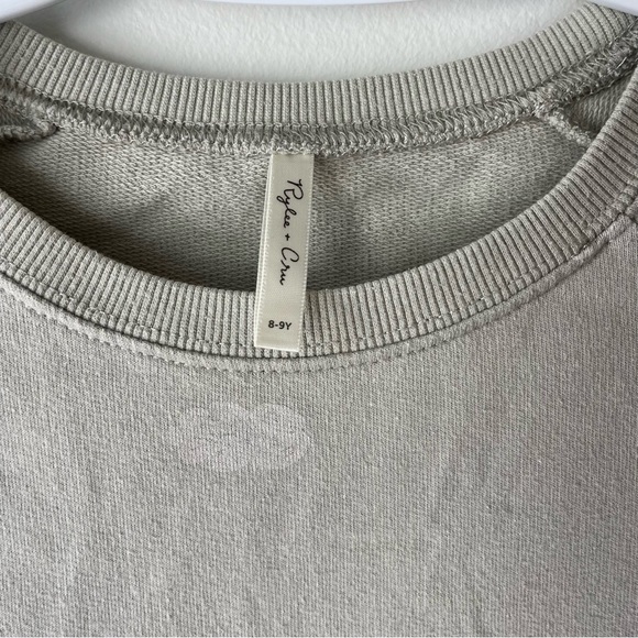 Rylee + Cru long sleeve sweater dress neutral cloud print cotton blend girls 8-9 - Picture 2 of 12